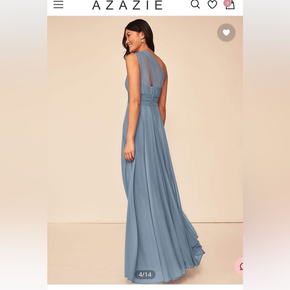 Azazie Charlize Dusty Blue Bridesmaid Gown